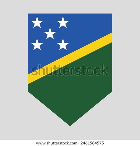 Solomon Islands Flag in Shield Shape