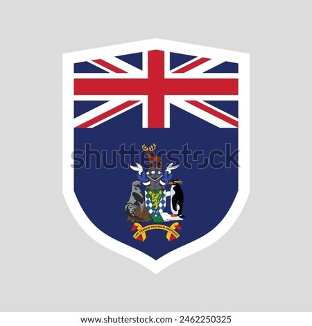 South Georgia and the South Sandwich Islands Flag in Shield Shape