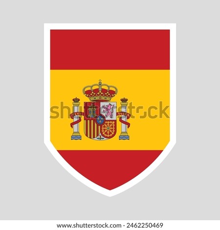 Spain Flag in Shield Shape Frame