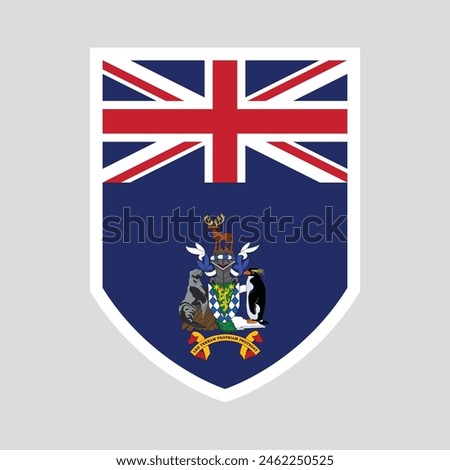 South Georgia and the South Sandwich Islands Flag in Shield Shape