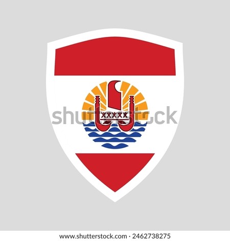 French Polynesia Flag in Shield Shape