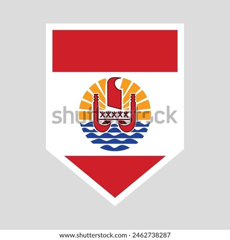 French Polynesia Flag in Shield Shape