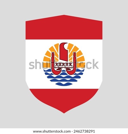 French Polynesia Flag in Shield Shape