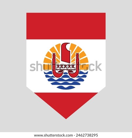 French Polynesia Flag in Shield Shape
