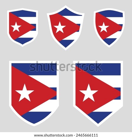 Cuba Flag Set shield frame