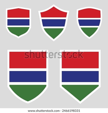 Gambia Flag Set shield frame