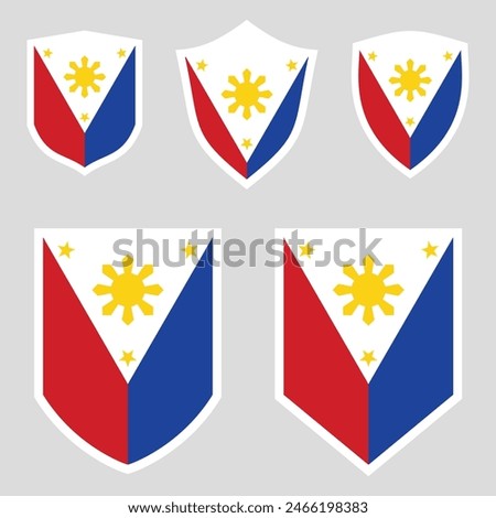 Philippines Flag Set in Shield Frame