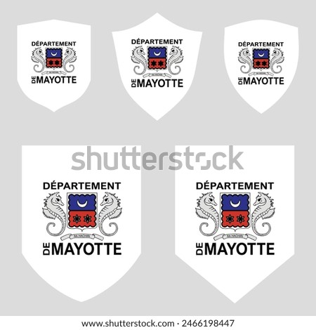 Mayotte Flag Set in Shield Frame