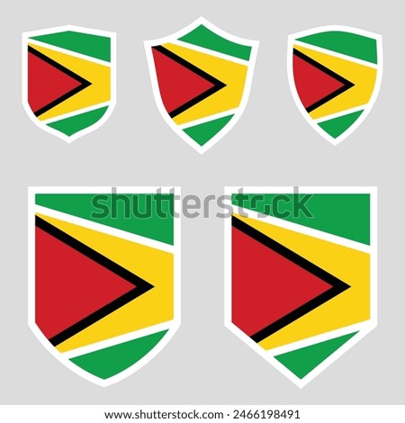 Guyana Flag Set shield frame