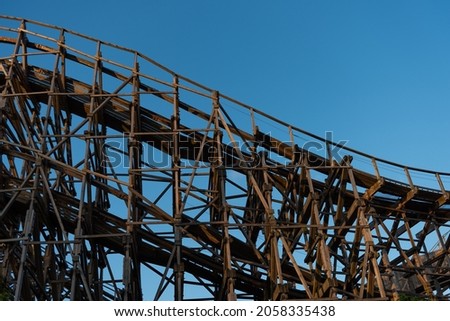 Similar – Image, Stock Photo Wooden roller coaster