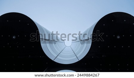 Similar – Image, Stock Photo Glass wavy facade of an office building