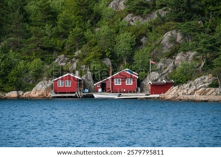 Similar – Image, Stock Photo Boathouse on the shore of a lake