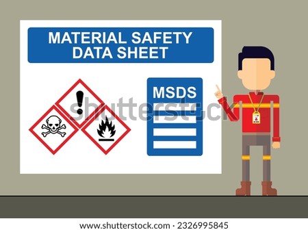 Material safety data sheet MSDS education training illustration.