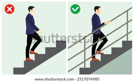 Similar – Image, Stock Photo The handrail up the stairs and the turquoise wall