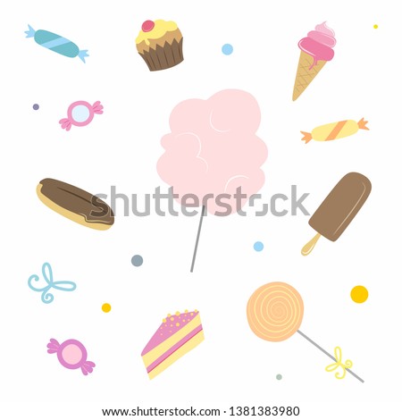 dessert and sweets icons. vector confectionery