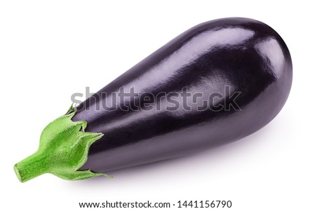 Eggplant Clipping Path. One aubergine eggplant isolated on white. Quality photo for your project.