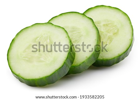 Ripe cucumber vegetable isolated on white background. Cucumber composition with clipping path. Cucumber macro studio photo