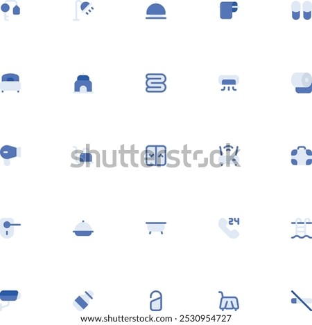 Hotel Icon Collection. Pixel Perfect Marketing Monochrome Style 2D Icon