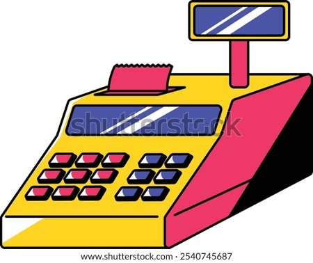 Modern Technology Cashier Machine Illustration