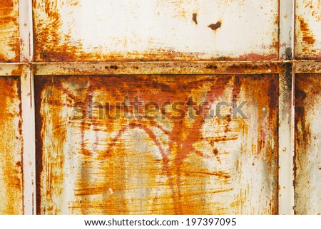 White painted metal with rust texture
