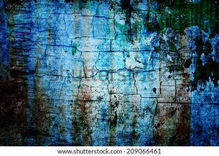 Blue rough stone grunge wall