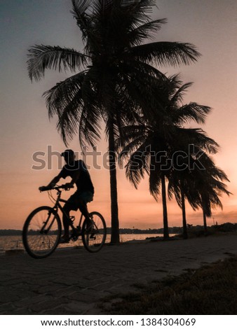 Similar – Image, Stock Photo man ciclyng on the street in Bilbao city Spain, mode of transport