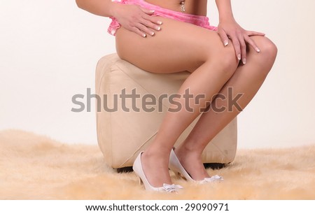 beautiful young female model legs.