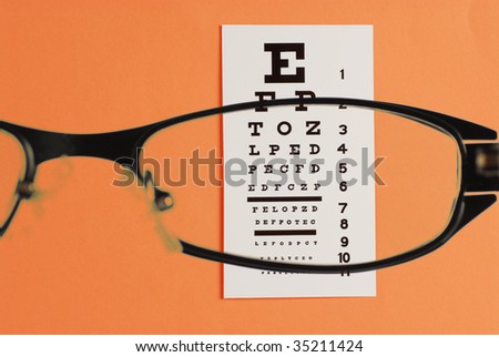 glass  testing  on eye exam chart