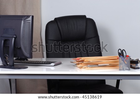 office desk and files