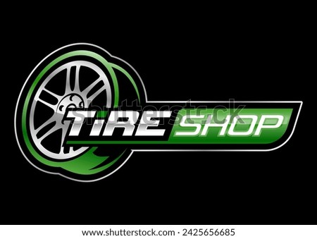 Tire shop, Wheel logo, Template Logo Tires