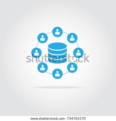 Customer database icon, connecting people in one database