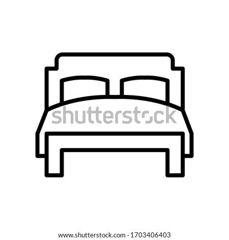 Double Bed icon vector line style