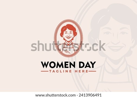 Women day Vector Illustration Logo Love Mom app design Cute Romantic vector for Greeting Day Chef Mom Restourant