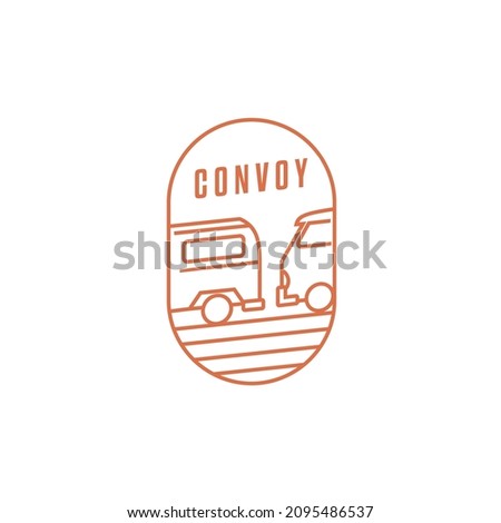 convoy vector icon, convoy logo with vector monoline concept