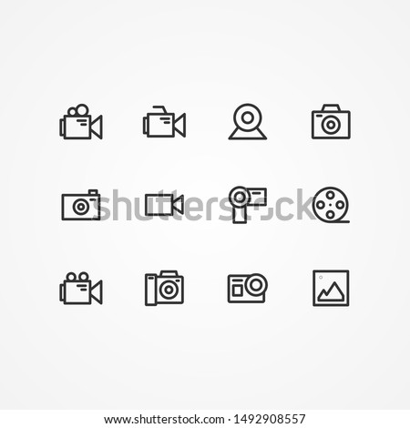 Simple Set of Photography Related Vector Line Icons. Editable Stroke