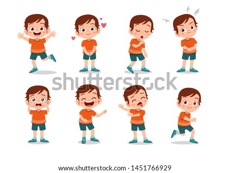 kid child expression vector illustration set bundle ストックフォト © 