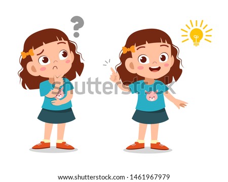 kids thinking idea vector illustration