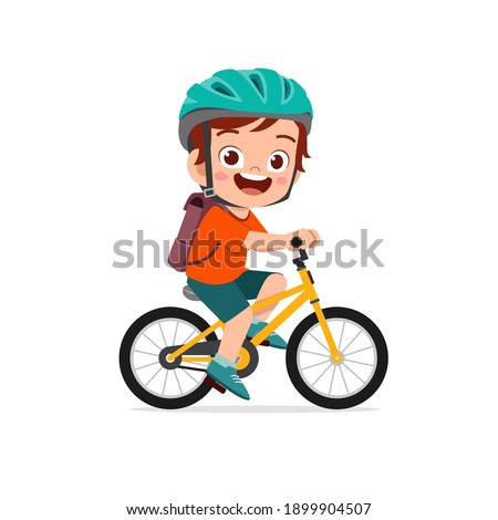 Similar – Image, Stock Photo Little boy riding bike in park