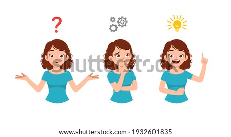 good looking woman thinking and search for idea process