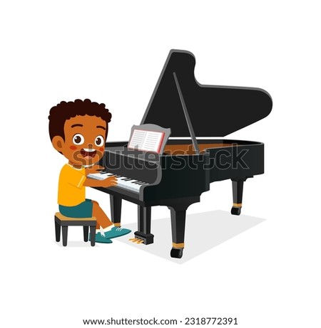 Similar – Image, Stock Photo boy plays piano Piano