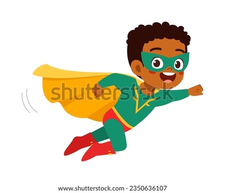 Similar – Image, Stock Photo Little superhero with flying cape