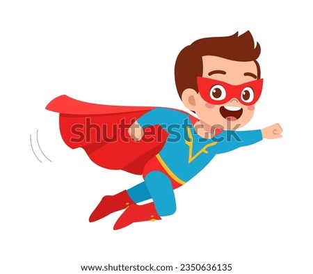 Image, Stock Photo Little superhero with flying cape