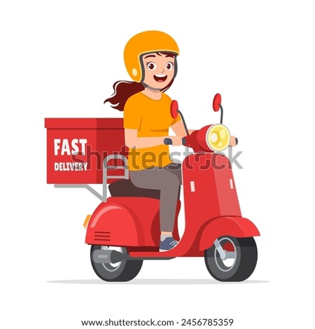 man ride scooter to deliver package