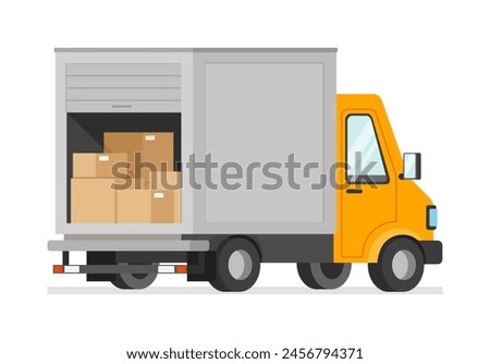 delivery truck filled with package