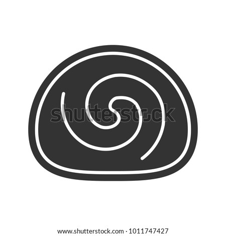 Swiss roll glyph icon. Sponge cake. Jelly roll. Silhouette symbol. Negative space. Vector isolated illustration