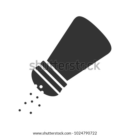 Salt or pepper shaker glyph icon. Silhouette symbol. Spice. Negative space. Vector isolated illustration