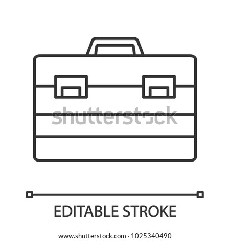 Construction toolbox linear icon. Thin line illustration. Toolbag. Contour symbol. Vector isolated outline drawing. Editable stroke