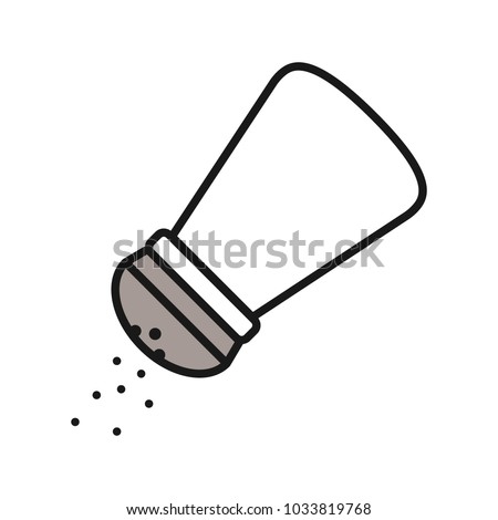 Salt or pepper shaker color icon. Spice. Isolated vector illustration