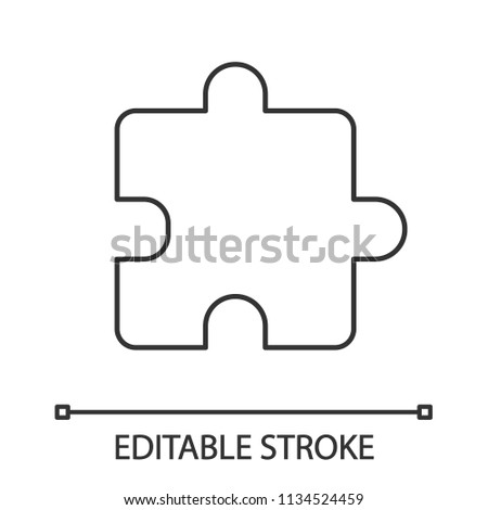 Extension linear icon. Thin line illustration. Puzzle. Contour symbol. Vector isolated outline drawing. Editable stroke