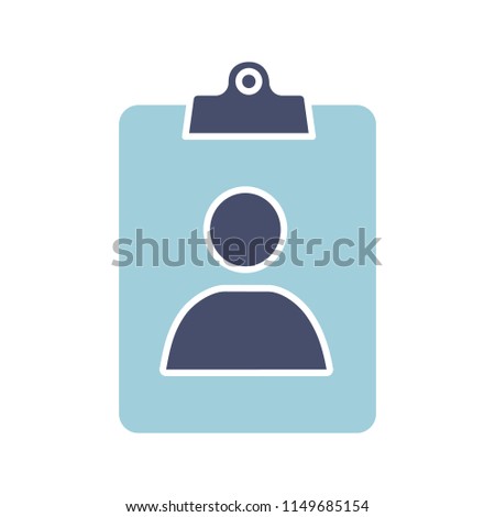 Assignment Ind glyph color icon. CV. User information. Profile. Patient card. Silhouette symbol on white background with no outline. Negative space. Vector illustration